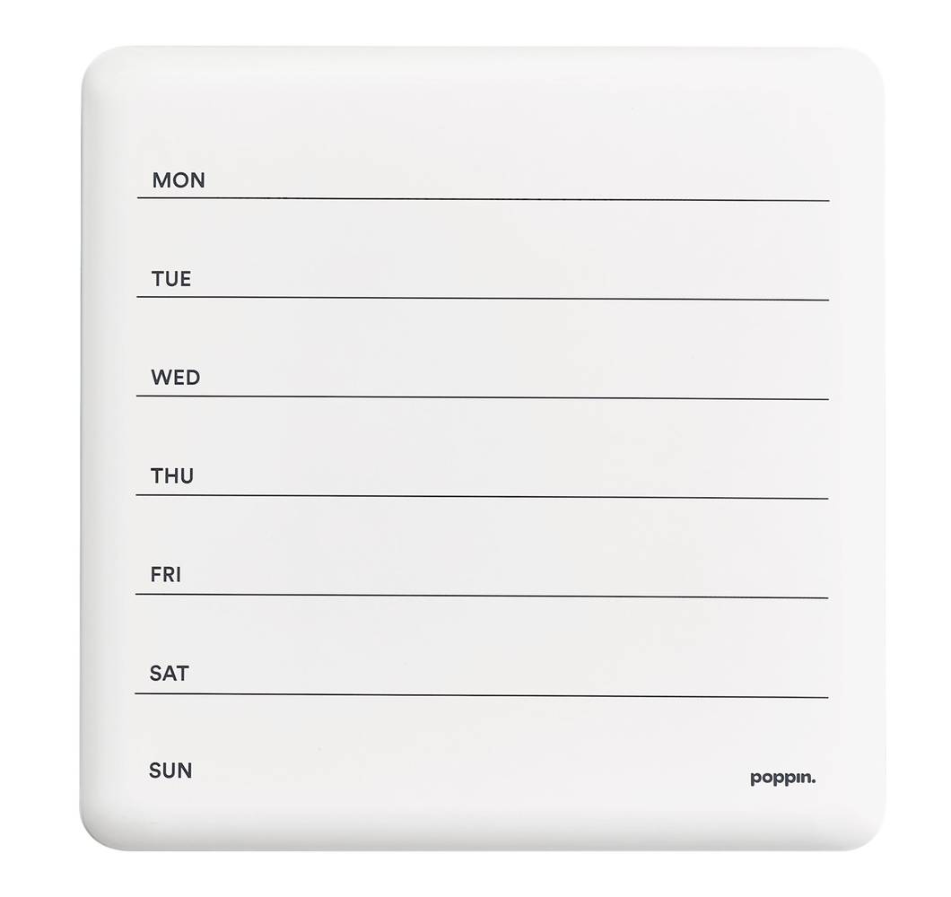 Poppin Weekly Dry Erase Board, White