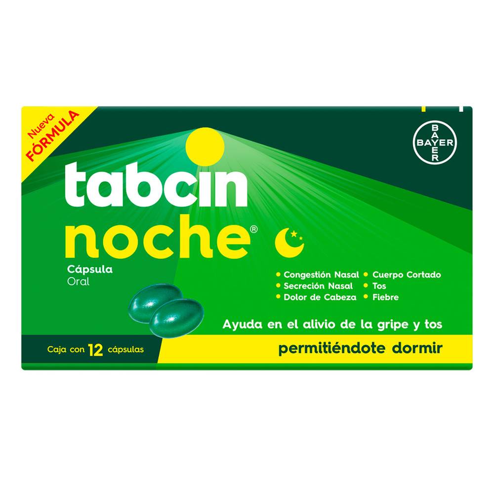 Tabcin · Antigripal para la noche en cápsula (12 un)