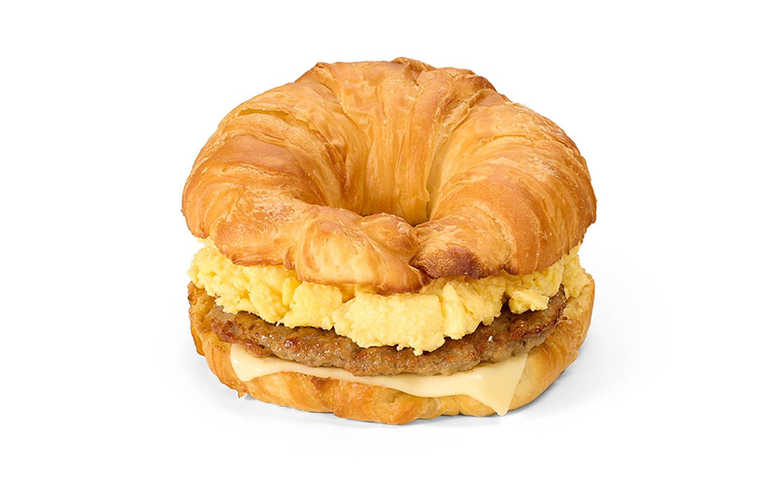 Sandwich Breakfast Croissant Whole Premium: Scrambled Eggs Sausage - Each