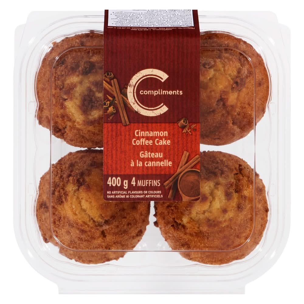 Compliments Cinnamon Swirl Coffee Cake Muffins (400 g, 4 ct)