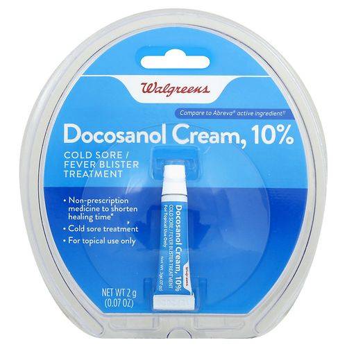 Walgreens Docosanol Cold Sore Cream, 10% - 0.07 oz