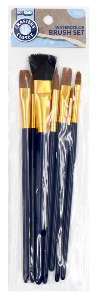 Artskills Crafter'S Closet Watercolor Paint Brush Set 7 Ct