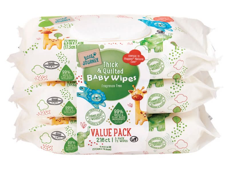 Little Journey Thick & Quilted Baby Wipes Value pack, 6.9x7.4 in (3 ct)