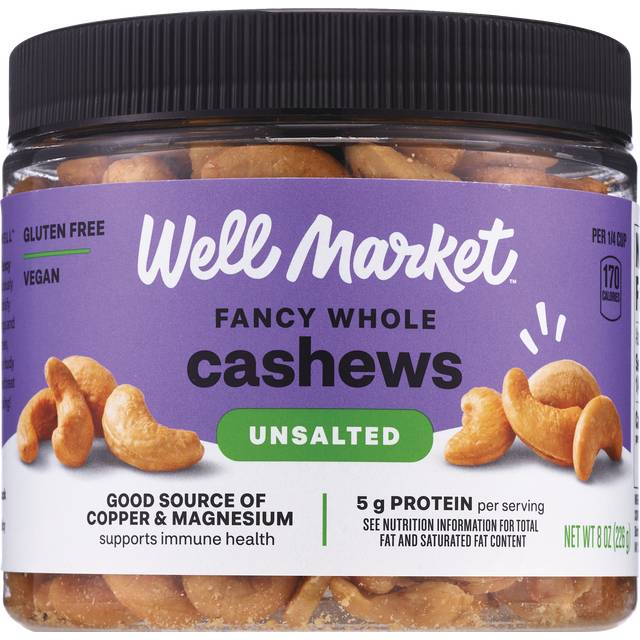 Well Market, Whole Cashews, 8 Oz