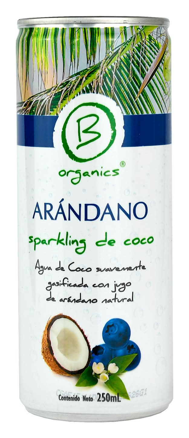 BORGANICS · Agua de coco sparkling arándano (250 ml)