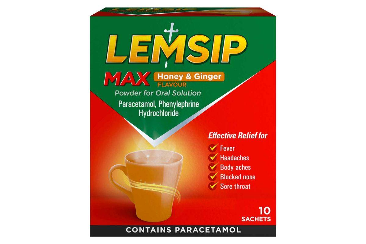 Lemsip Max honey & ginger flavour sachets 10s