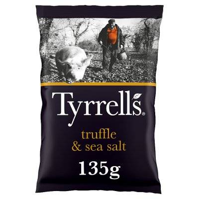 Tyrrells Truffle-Sea Salt, Hand-Cooked Sharing Crisps (135g)