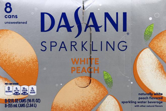 Dasani Sparkling White Peach (8 x 12 fl oz)
