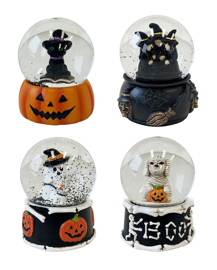 Halloween Themed Snow Globe Decor (4 ct)