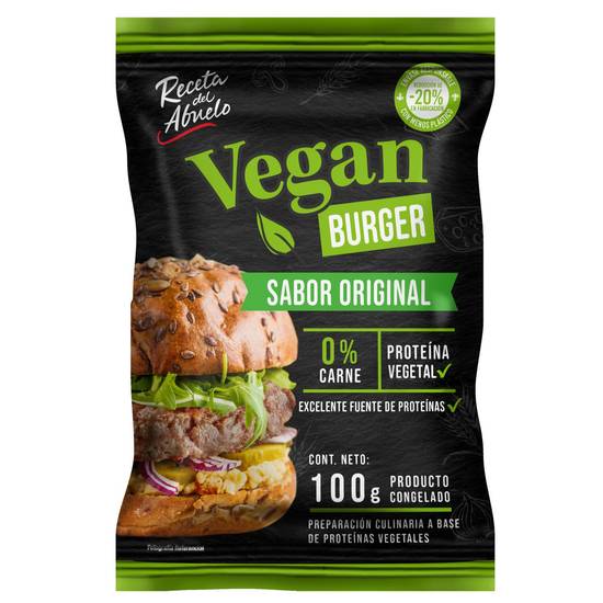 Receta del abuelo vegan burger plant based (bolsa 100 g)