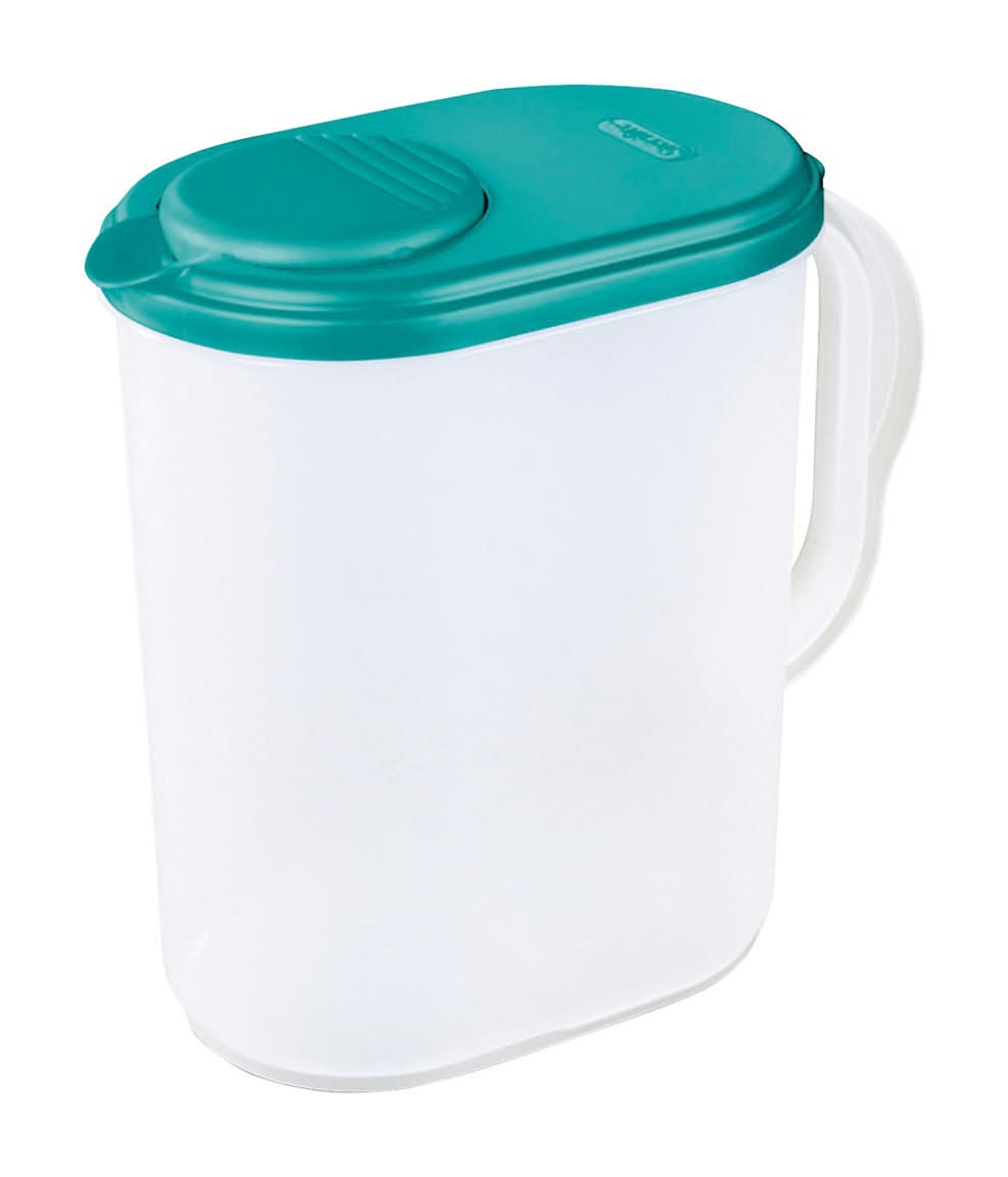 Sterilite Plastic Pitcher With Lid 1 Gal, Washed Blue