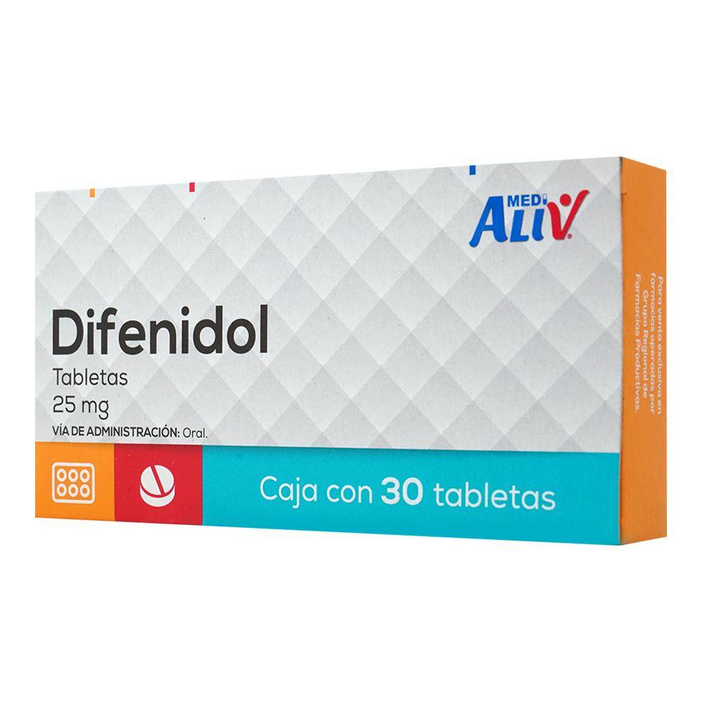 Medialiv difenidol tabletas 25 mg (30 piezas)