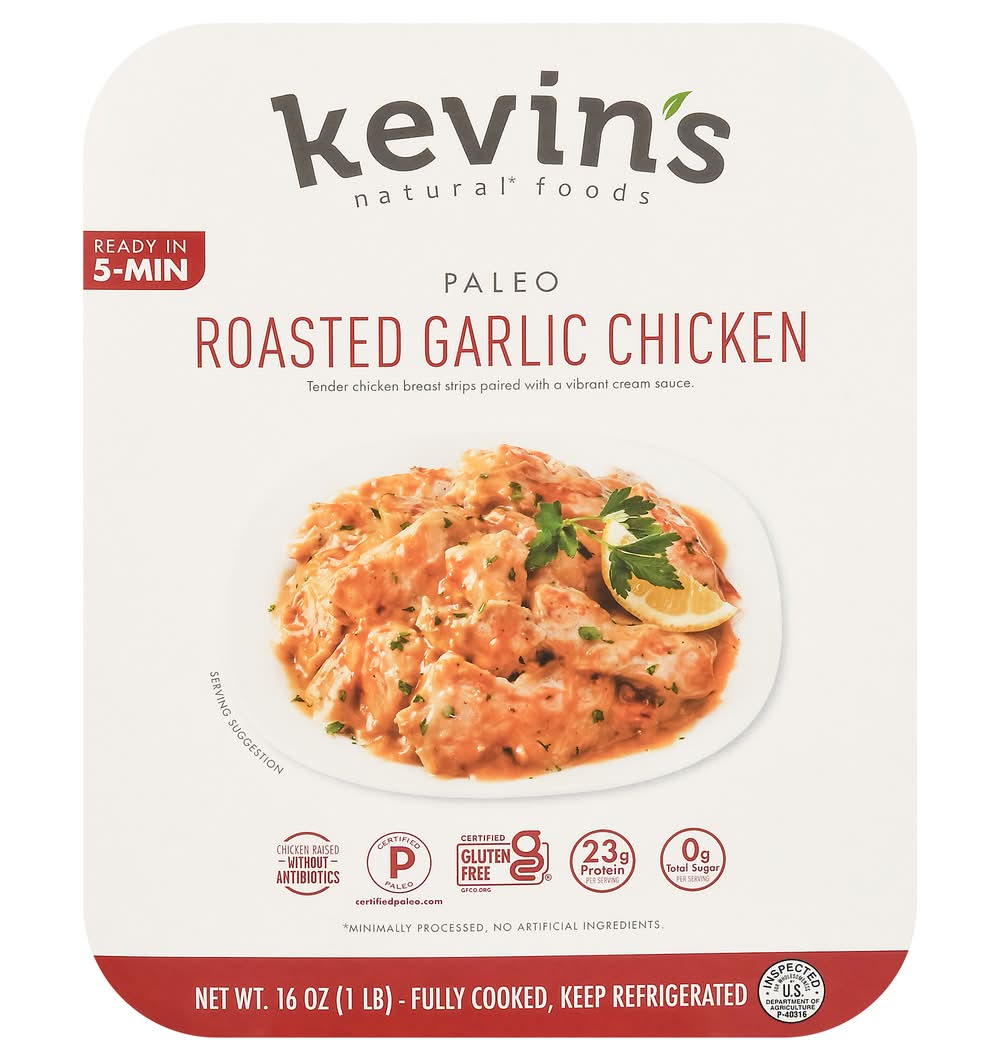 Kevin's Natural Foods Fully Cooked Paleo Roasted Garlic Chicken (16 oz)