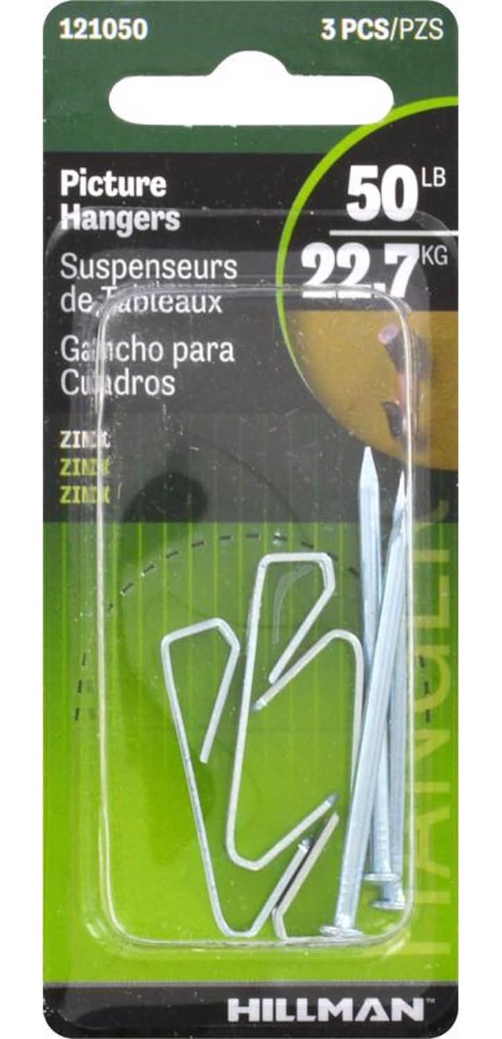 Hillman Zinc Silver Conventional Picture Hanger 50 Lb 1 Pk