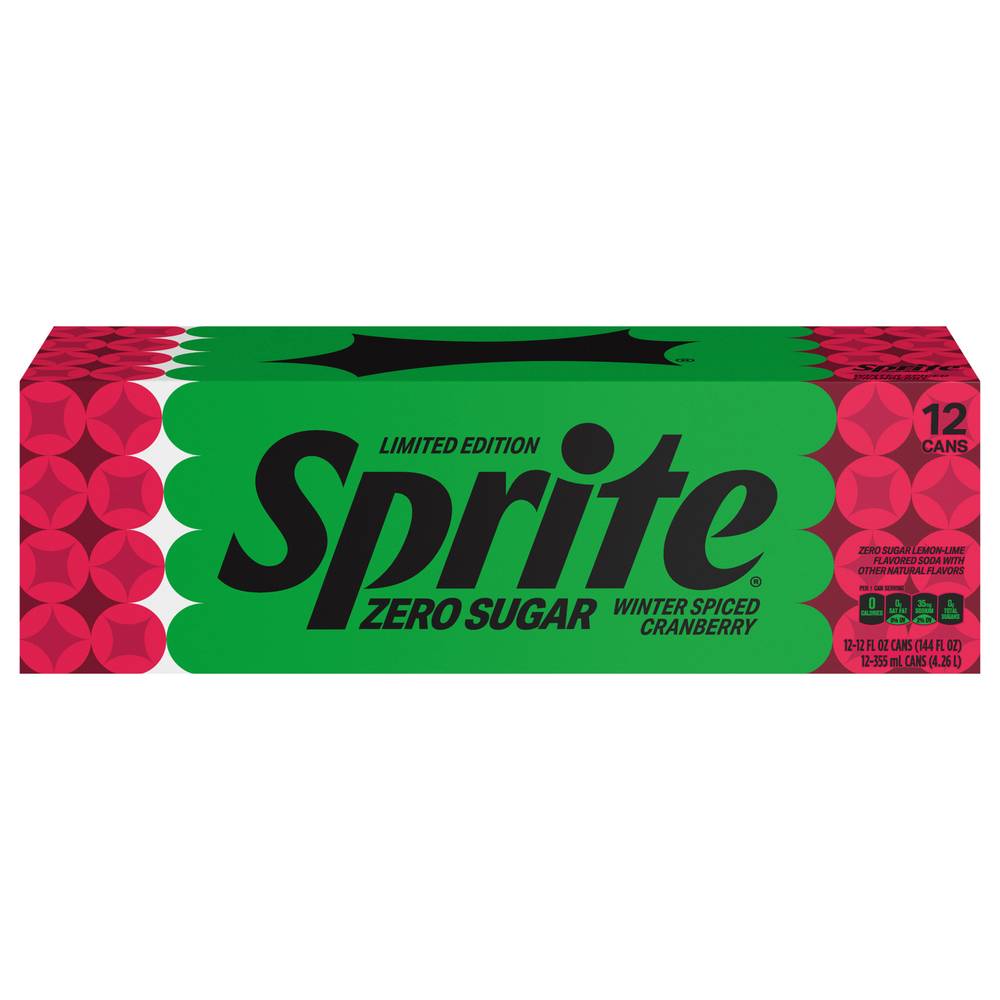 Sprite Zero Sugar Winter Spiced Cranberry Soda (12 x 12 fl oz)