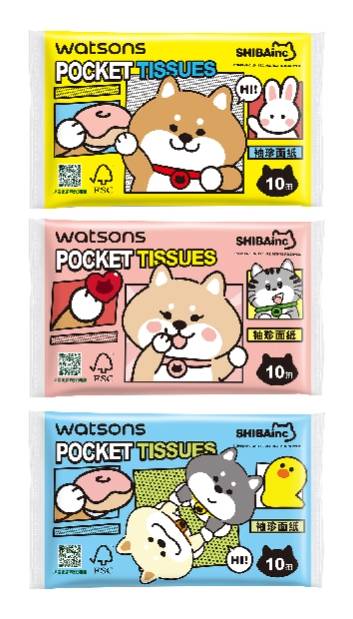 屈臣氏袖珍面紙10抽28入(柴犬工房)