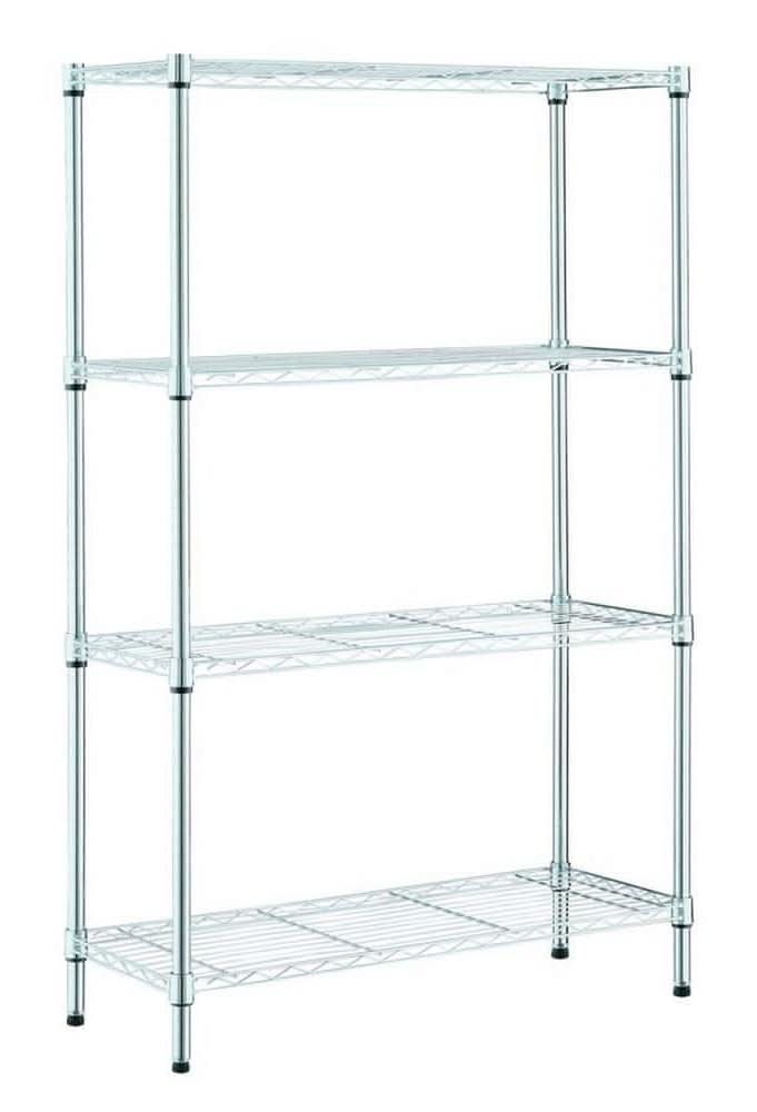 Hdx 4-Tier Steel Wire Shelving Unit In Chrome (36 In. W X 54 In. H X 14 In. D)