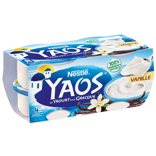 Nestlé - Yaourt à l'arôme naturel de grecque vanille (4 pièces)