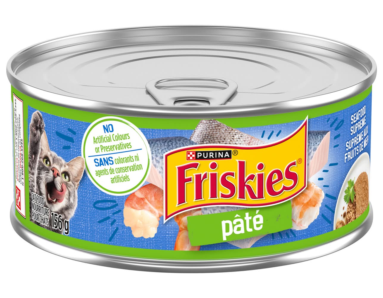 Purina Friskies Pâté Supreme Wet Cat Food, Seafood (156 g)