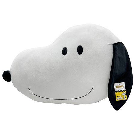 Peanuts Plush Snoopy Pillow, White- Black