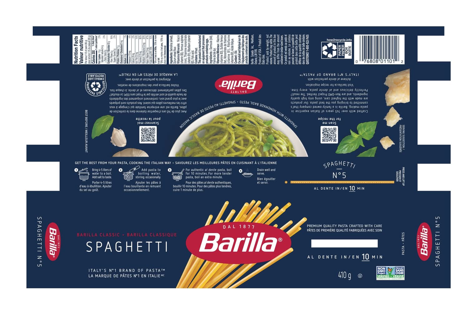 Barilla Spaghetti Dried Pasta (410 g)