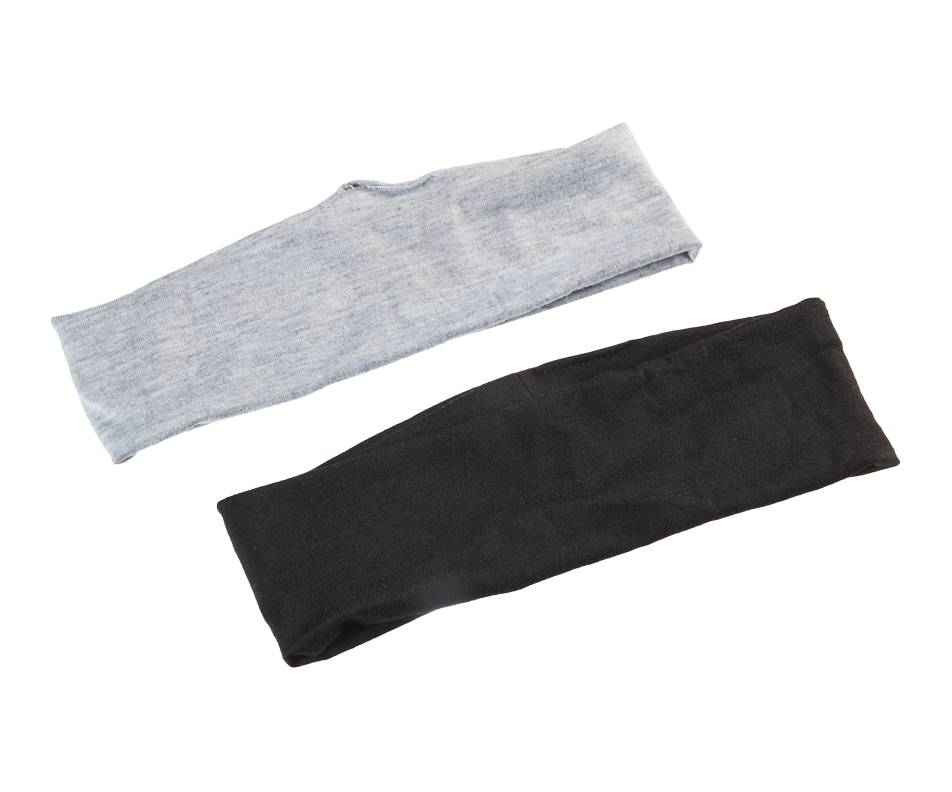 Scunci bandeau (2 unités) (gris- noir)