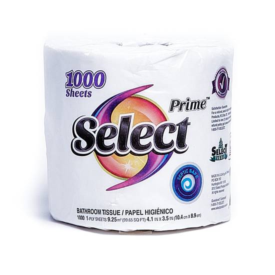 Select 1000 Count 1-ply Single Roll Bath Packed