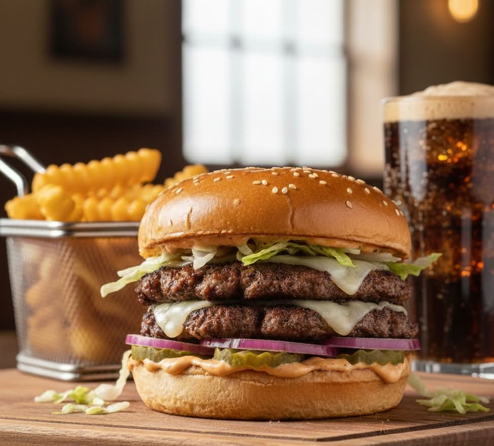 Menu double cheeseburger