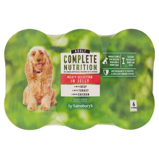 Sainsbury's Complete Nutrition Adult Dog Food Meat Selection in Jelly 6 x 400g