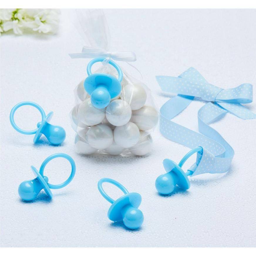 Blue Pacifier Baby Shower Favor Charms 8ct