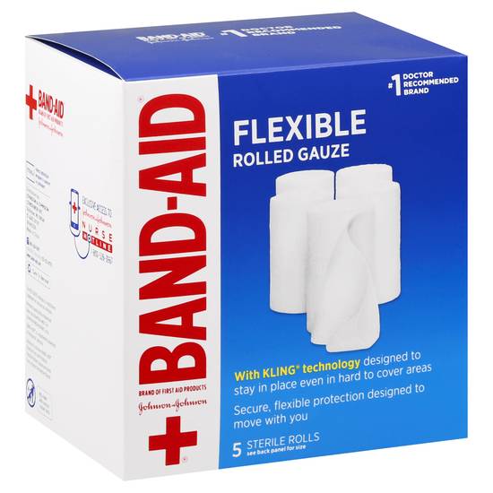 Band-Aid Flexible Rolled Gauze (5 ct)