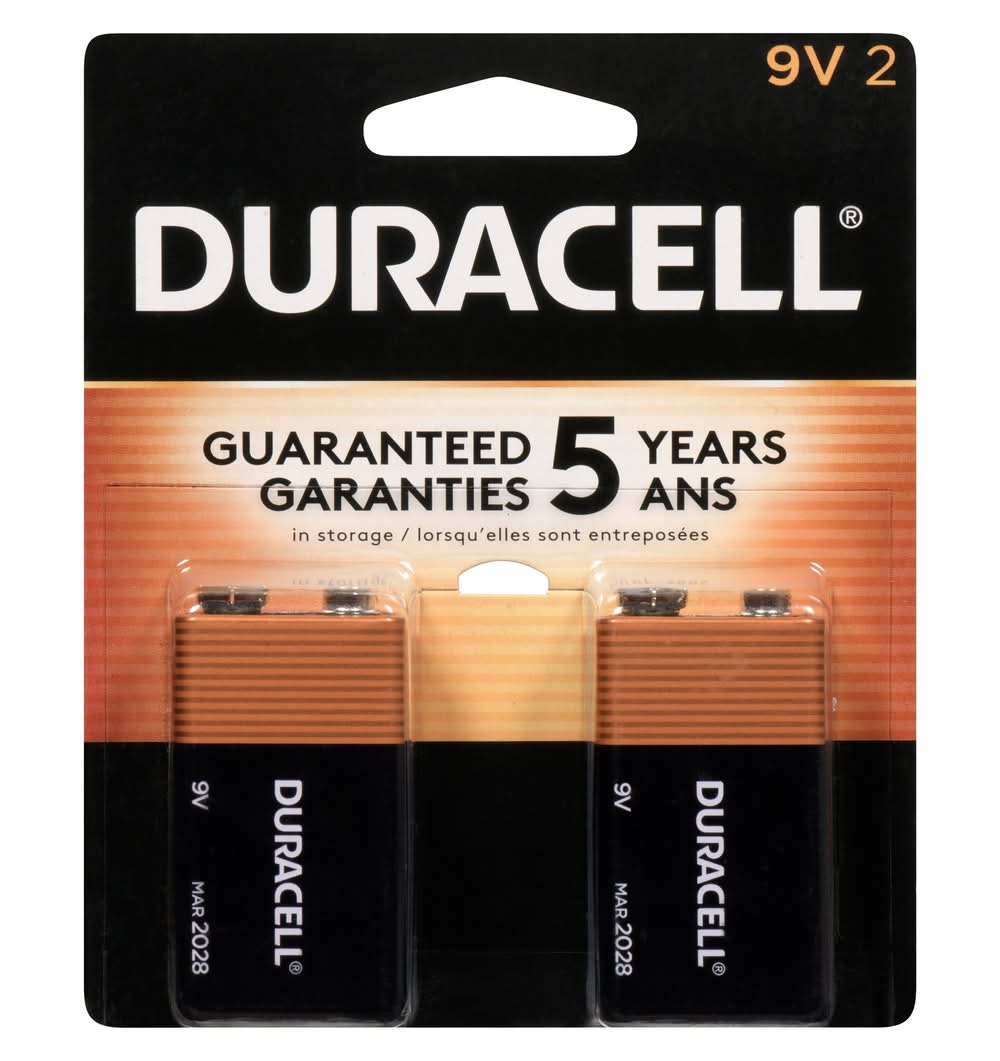 Duracell Coppertop 9v Alkaline Batteries (2 ct)