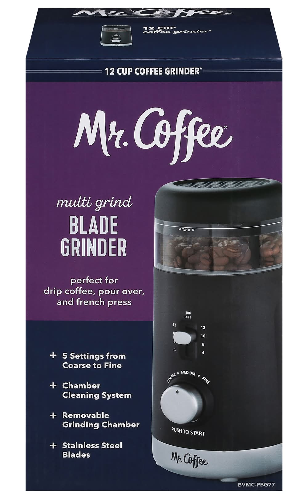 Mr. Coffee Automatic Coffee Blade Grinder 12 Cup
