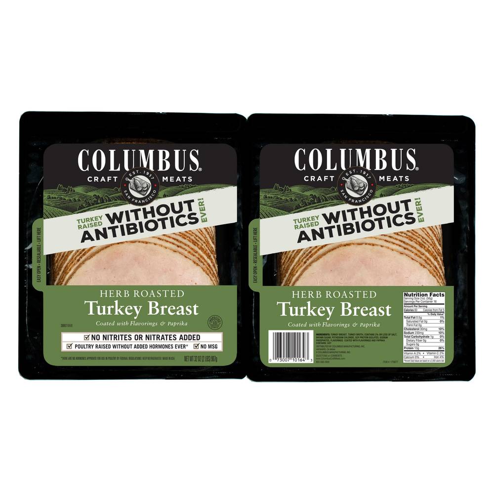 Columbus Herb Roasted Sliced Turkey (2 ct , 32 oz)