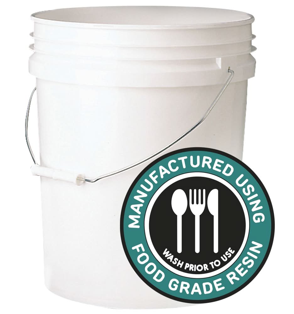 Leaktite 5-gallon BPA-Free Food-Grade Plastic White General bucket