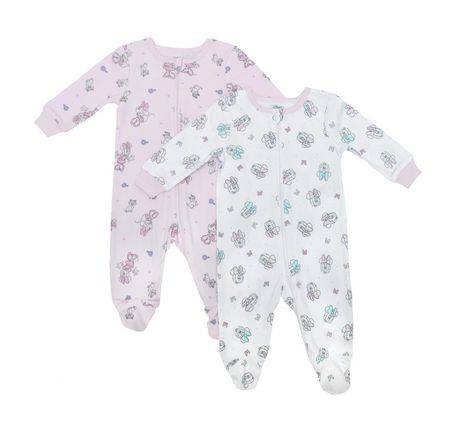 Disney Minnie Mouse Organic Cotton 2pc Footed Sleeper Set for Girls (Size: 0-3 Months)