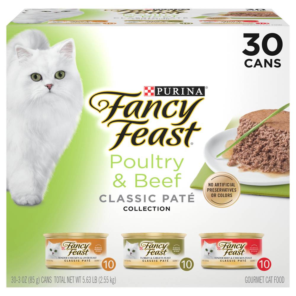 Purina Fancy Feast Poultry & Beef Classic Pate (30 ct)