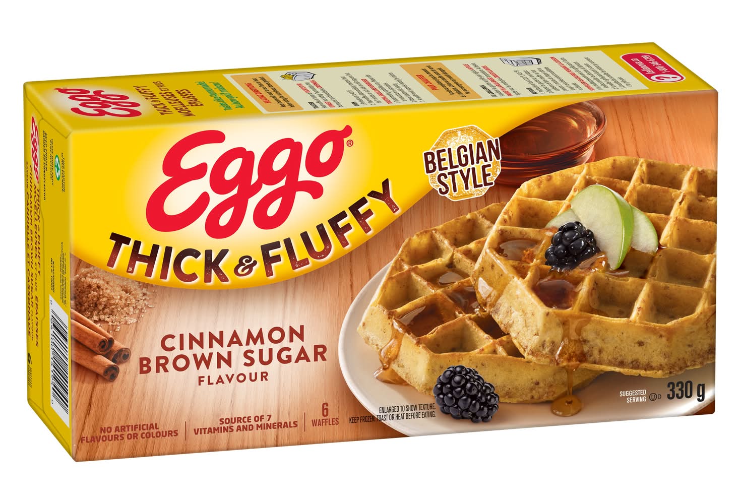 Eggo Thick & Fluffy Belgian Style Waffles, Cinnamon Brown Sugar (330 g, 6 ct)