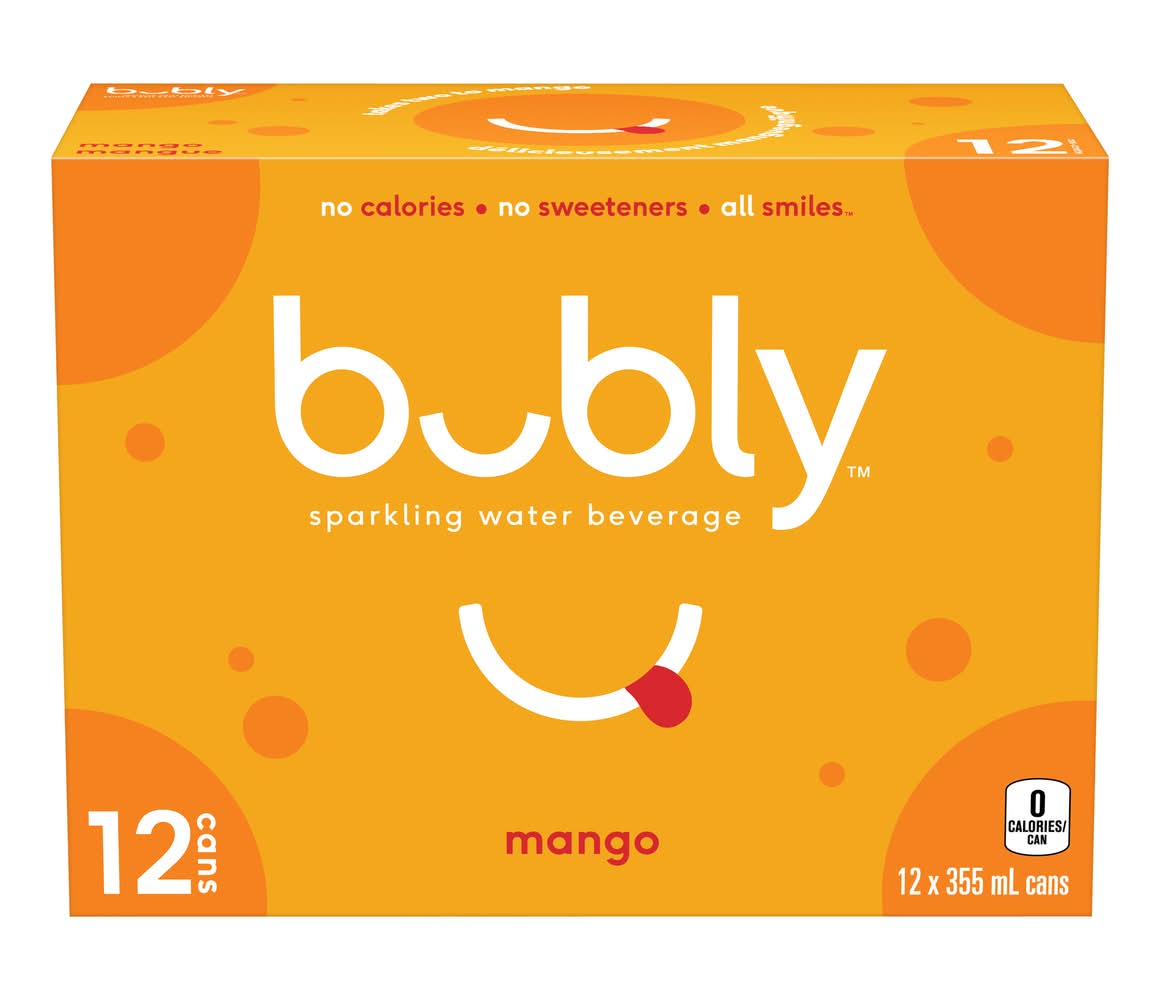 bubly Sparkling Water, Mango (12 x 0.35 L)