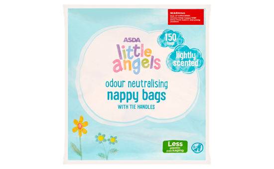 ASDA Nappy Bags with Tie Handles 150pk