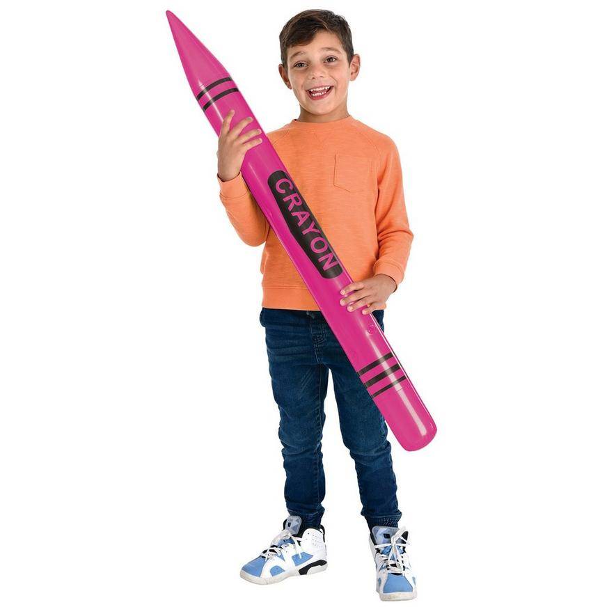 Party City Inflatable Plastic Crayon (41.5 inch/bright pink)