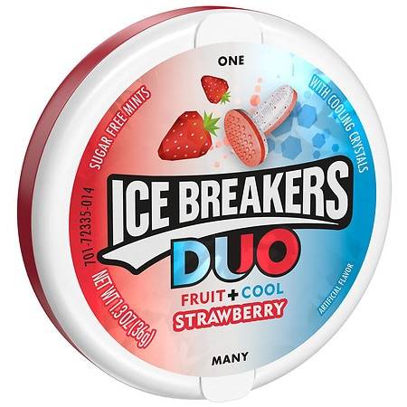 Ice Breakers Duo Sugar Free Breath Mints Strawberry Flavored - 1.3 oz