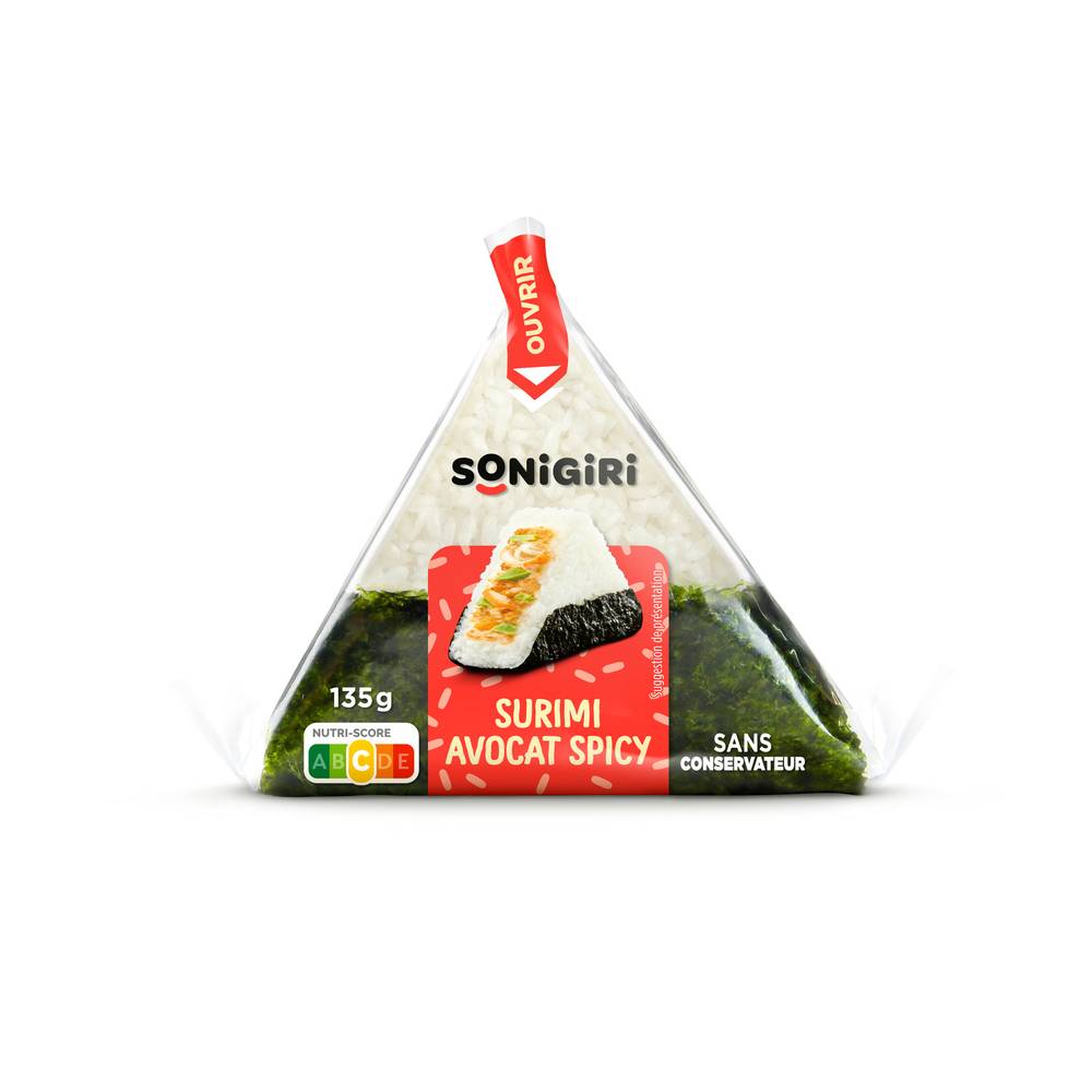 Surimi  avocat spicy ONIGIRI - le paquet de 135g