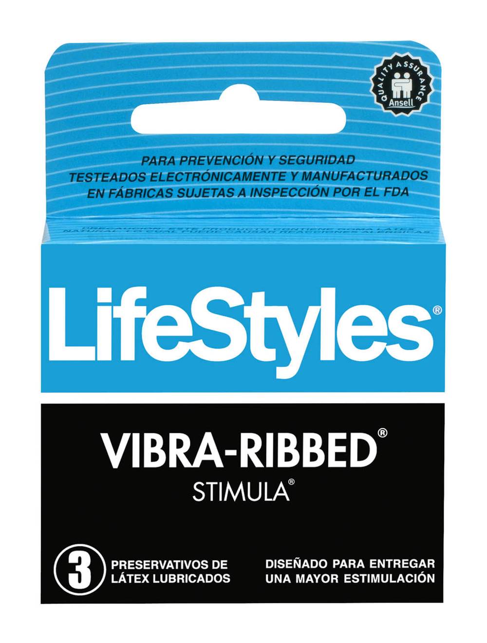 LifeStyles · Preservativos de latex vibra ribbed