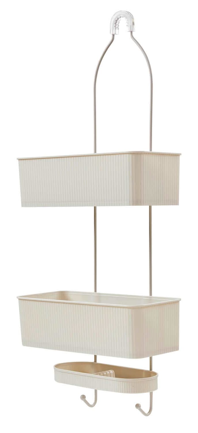 Style Selections Greige Plastic Suction Cup Hanging Shower Caddy 11.81-in x 5.78-in x 28.74-in