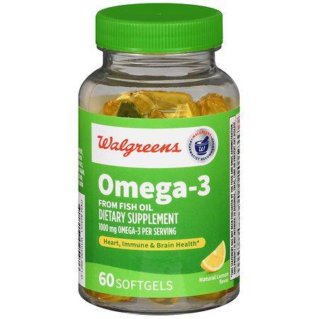 Walgreens Omega-3 Natural Lemon Softgels