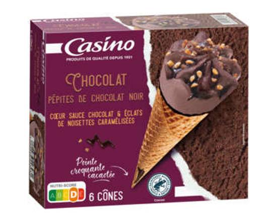 Cônes Glacés Chocolat x6 444g Casino