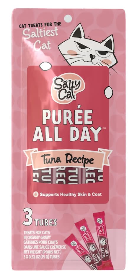 Salty Cat Puree All Day Tuna Recipe Treat, 3-pc Pack.