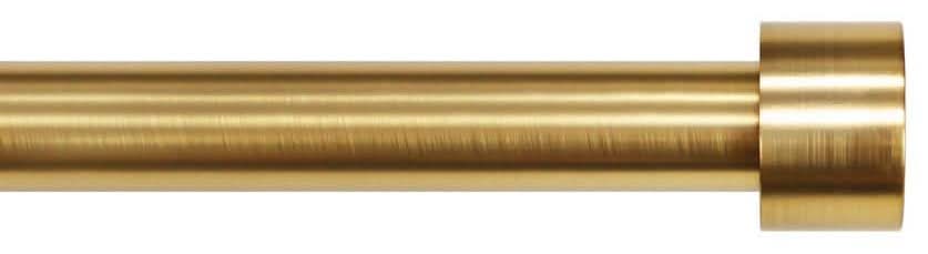 Stylewell 66 In. - 120 In. Telescoping 3/4 In Single Curtain Rod Kit In Gold With Cap Finial