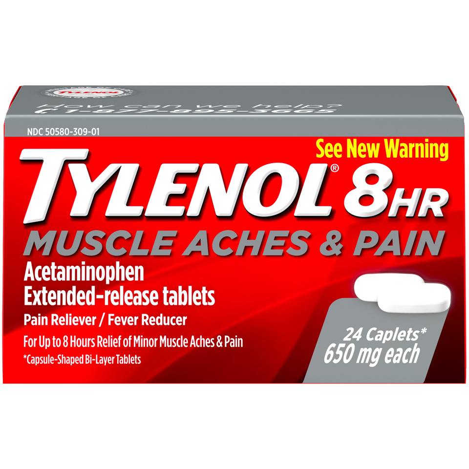 Tylenol 8 Hour Muscle Aches & Pain Tablets With Acetaminophen, 24 Ct